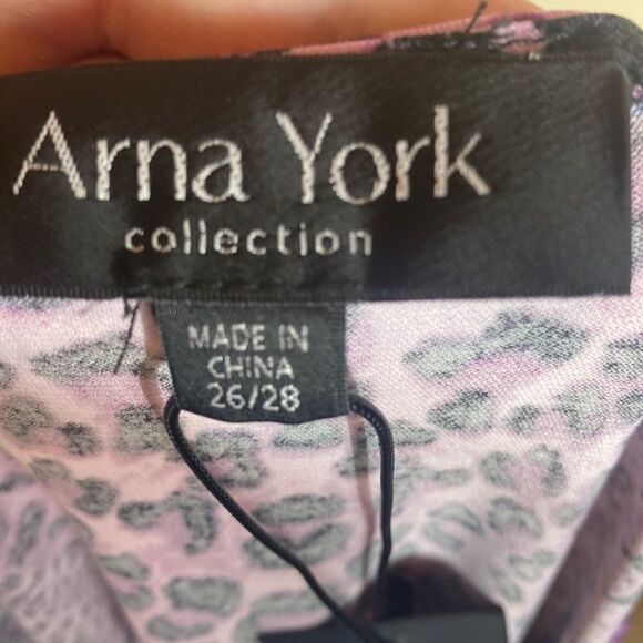 Arna York mixed media tunic plus size colorful artsy bohemian animal print top - Picture 7 of 9